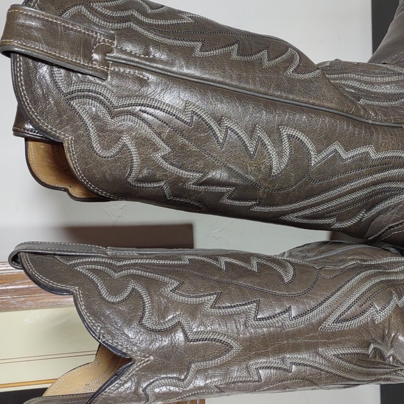 Justin Leather Cowboy Boots - Picture 7 of 8